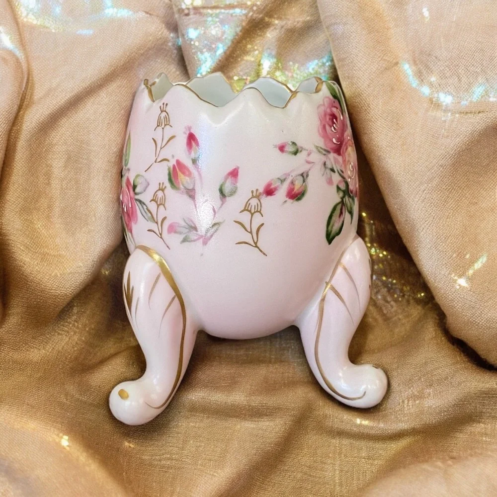 Beautiful vintage footed cracked egg vase - Picture 5 of 8